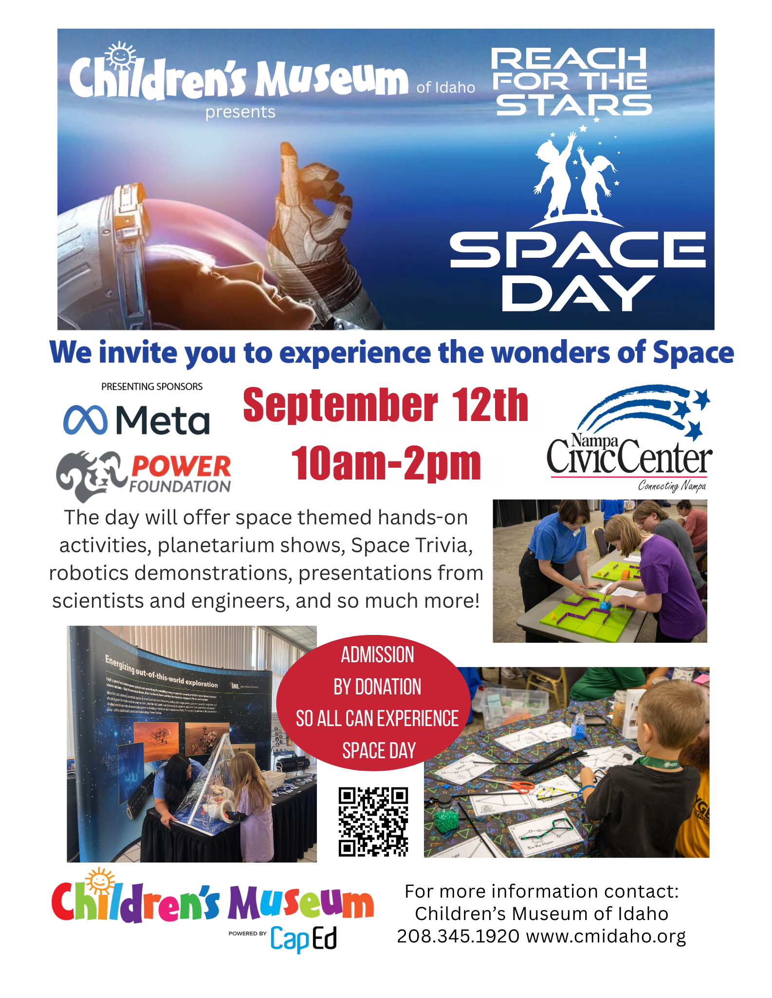 Space Day September 12 2016 at the Nampa Civic Center from 10am-2pm