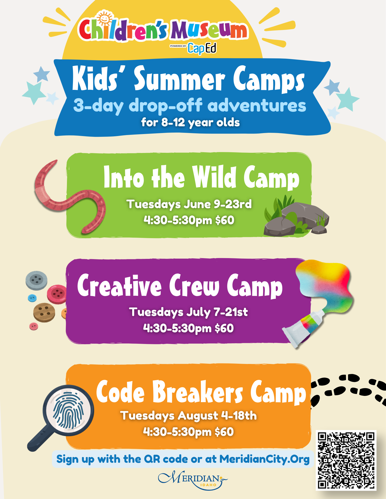 City of Meridian Kids Summer Camps Flyer